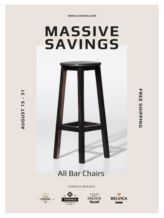 Designvorlage Bar Chairs Offer für Poster US