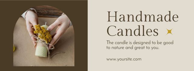 Handmade Candles for Sale With Florals Facebook cover – шаблон для дизайну