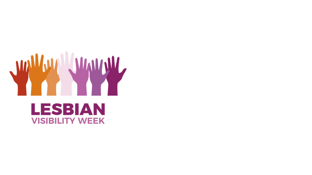Lesbian Visibility Week with Bright Hands Zoom Background tervezősablon