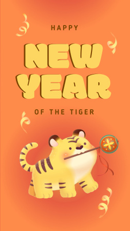 Chinese New Year Holiday Greeting Instagram Video Story Design Template