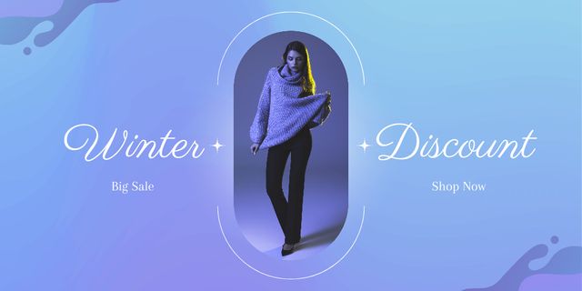 Winter Fashion Sale Advertising Twitter Design Template