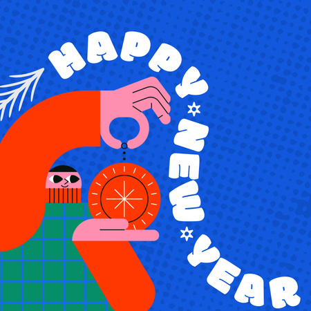 Cute New Year Greeting Instagram – шаблон для дизайна