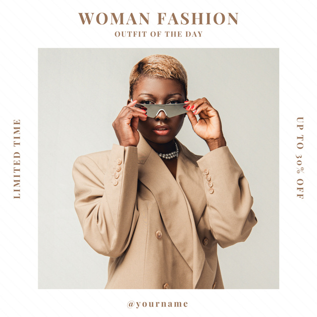 Discount Offer on Fashion Clothes on Women's Day Instagramデザインテンプレート