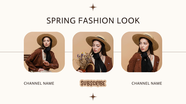 Collage with Ideas for Spring Looks Youtube Thumbnail Design Template