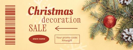 Traditional Christmas Holiday Decorations Sale Offer Coupon Design Template