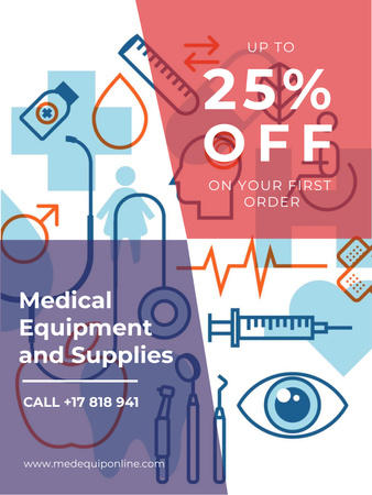 Medical equipment and supplies ad Poster US Design Template