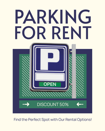 Parking for Rent with Discount Instagram Post Vertical Design Template