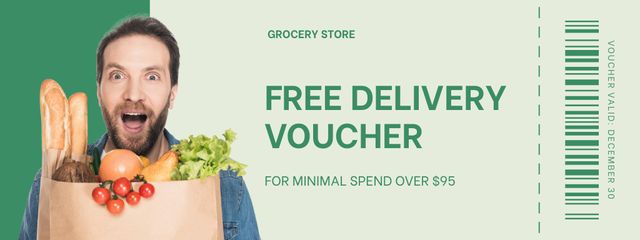 Template di design Daily Food Set In Bag With Free Delivery Coupon
