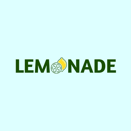 Lemonade lettering with Lemon Logo Design Template
