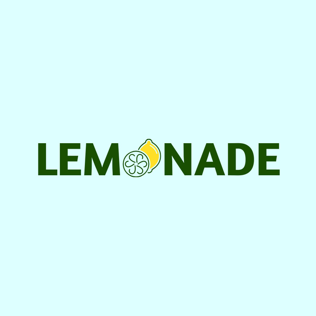 Lemonade lettering with Lemon Logo Design Template