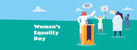 Women's Equality Day Announcement with Women on Riot Facebook cover Design Template