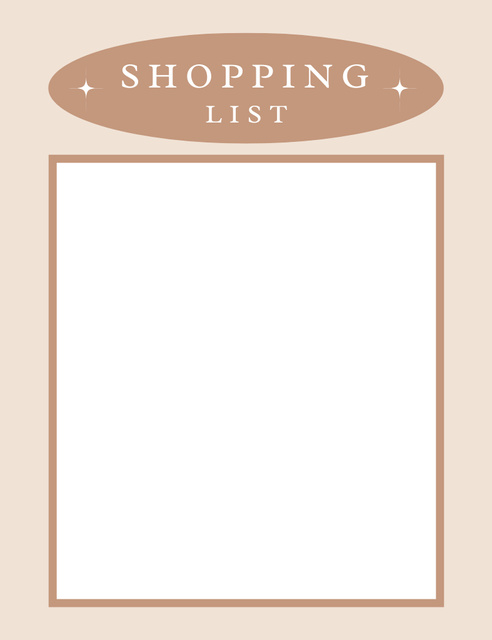 Designvorlage Ad of Minimalist Elegant Shopping List in Brown für Notepad 107x139mm