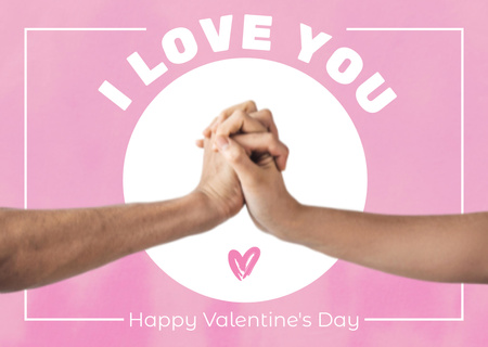 Cute Valentine's Day Holiday Greeting Card Design Template