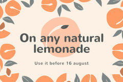 Natural Lemonade Ad with Peaches Illustration