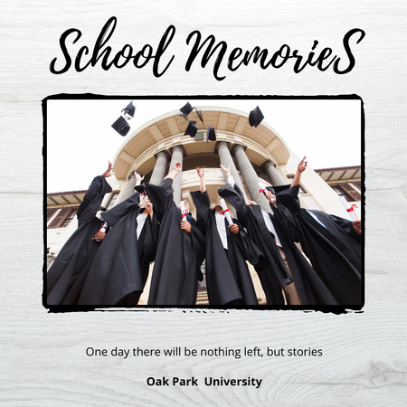 Nostalgic School Graduation Photoshoot with Graduates Photo Book Design Template