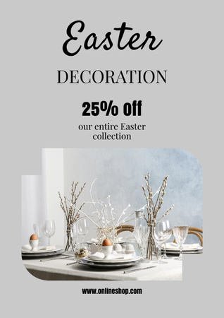 Easter Holiday Sale of Decorations Poster Design Template