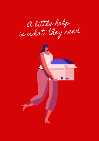 Ontwerpsjabloon van Poster van Donatiemotivatie tijdens oorlog in Oekraïne op rood