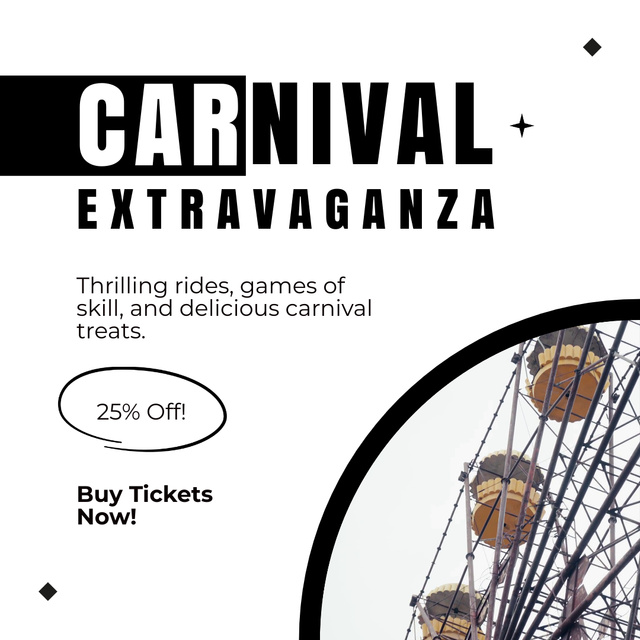 Discount On Ferris Wheel And Carnival Admission Animated Post Modelo de Design