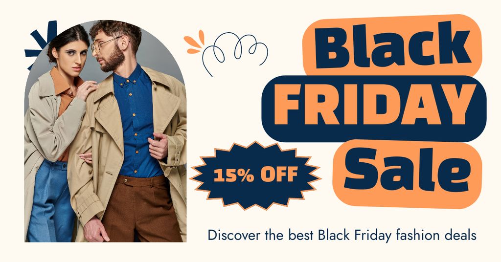 Black Friday Sale of Elegant Casual Wear Facebook ADデザインテンプレート