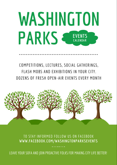 Interesting Park Event Promo with Green Trees Flyer A6 tervezősablon