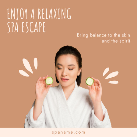 Relaxing Spa Escape Invitation Instagram tervezősablon