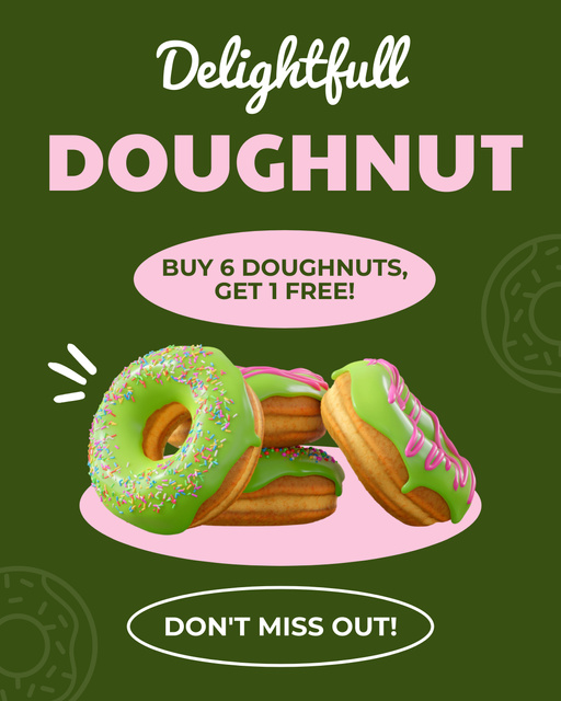Ad of Delightfull Doughnut Shop Instagram Post Verticalデザインテンプレート
