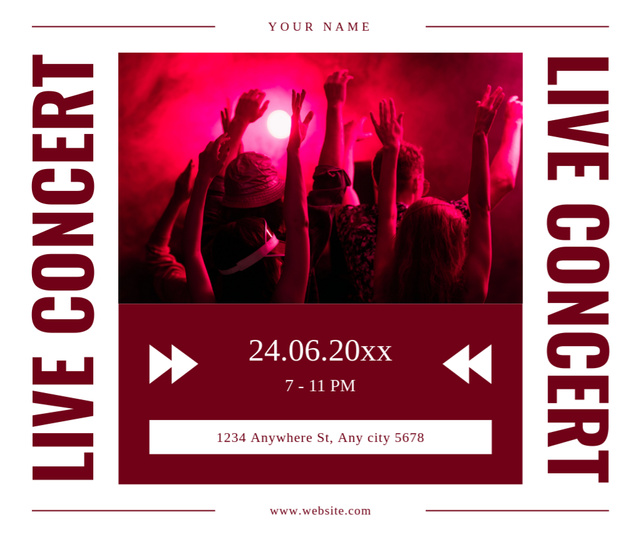 Template di design Happy Audience And Live Music Concert Announcement Facebook