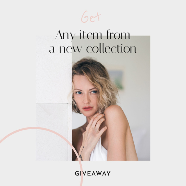 Fashion Giveaway Ad with Attractive Woman Instagramデザインテンプレート