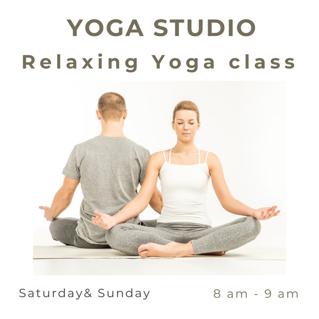 Relaxing Yoga Classes in Studio For Weekend Instagramデザインテンプレート