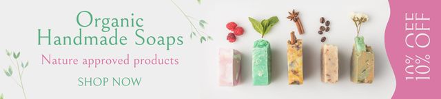 Organic Handmade Soap from Natural Products Ebay Store Billboard Πρότυπο σχεδίασης