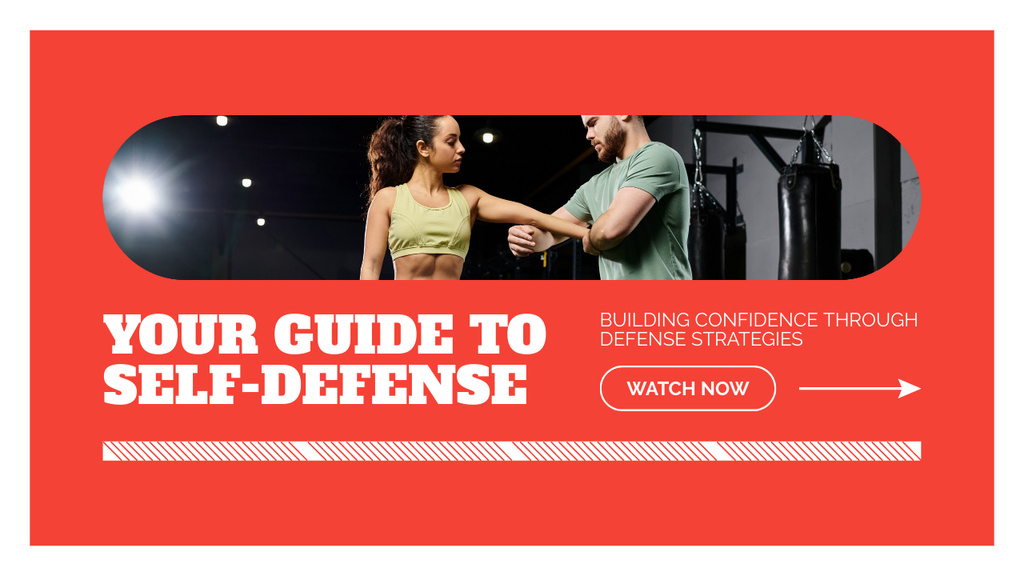 Online Guide To Self-Defense Youtube Thumbnail Design Template
