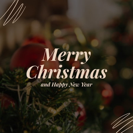 Christmas Holiday Greeting with Festive Tree Instagram Design Template