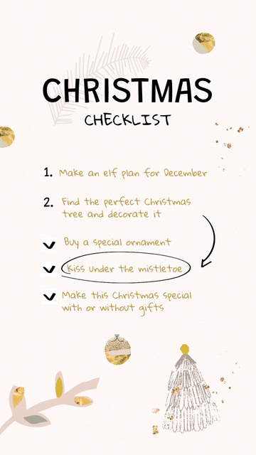 Christmas Checklist with Bright Decorations Instagram Story Design Template
