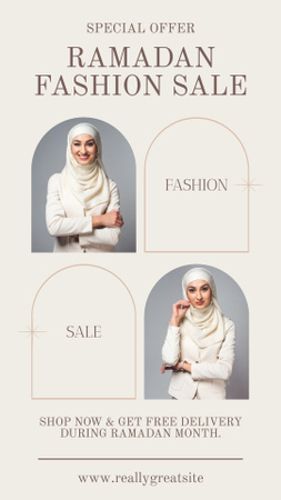Template di design Annuncio dei saldi di moda del Ramadan Instagram Story