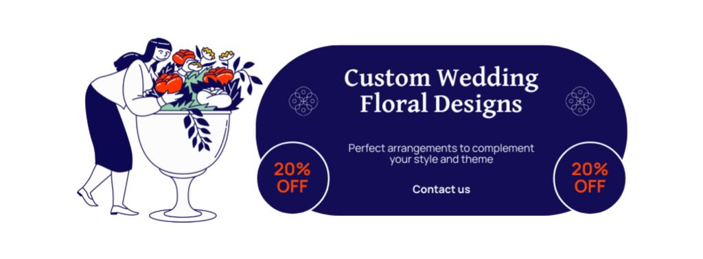Designvorlage Reduced Prices for Wedding Celebration Floral Decor für Facebook cover