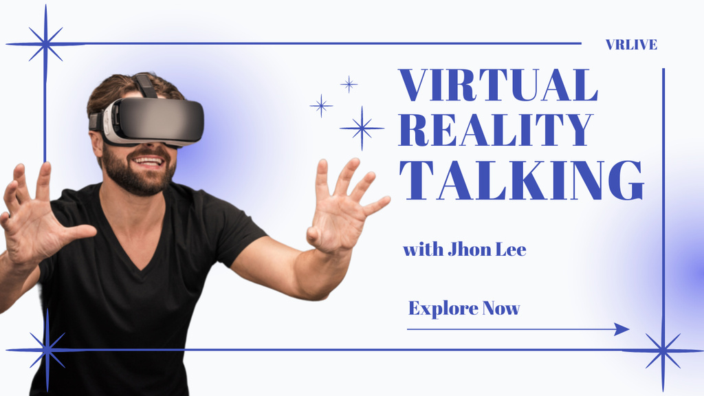 Virtual Reality Talking Youtube Thumbnailデザインテンプレート
