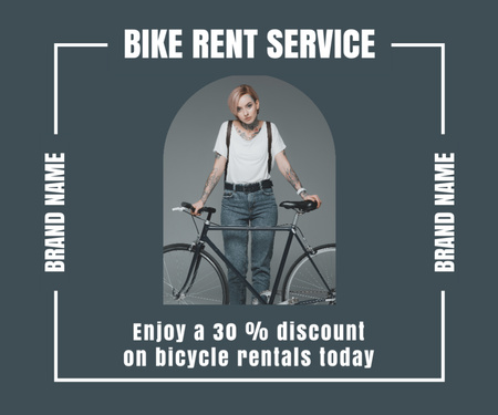 Reduced Rates for Bicycle Rentals Medium Rectangle Design Template