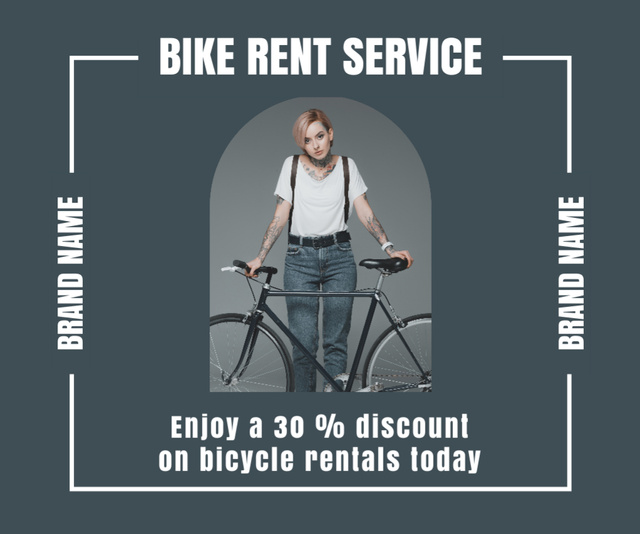 Designvorlage Reduced Rates for Bicycle Rentals für Medium Rectangle