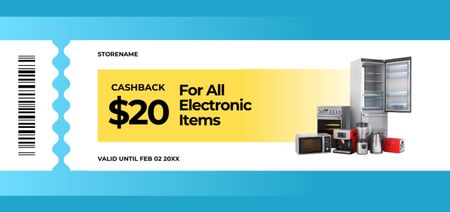 Cashback Offer for All Electronic Items Coupon Din Large Design Template