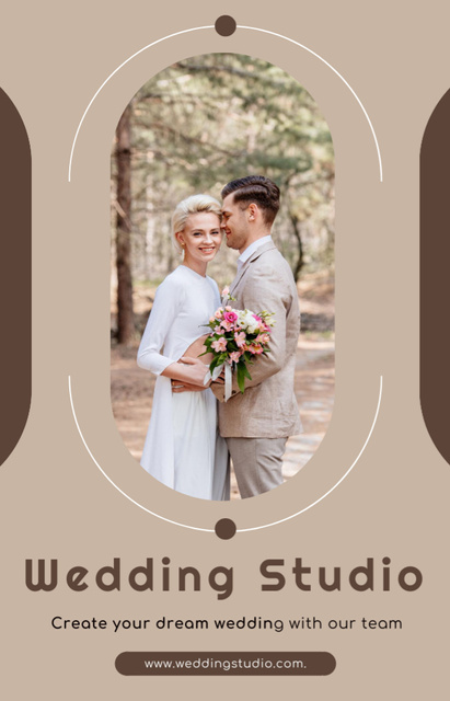 Wedding Studio Ad with Young Couple in Forest IGTV Cover tervezősablon