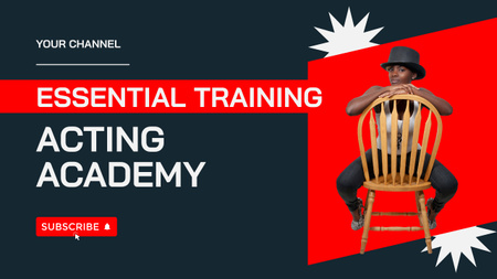 Essential Training in Acting Academy Youtube Thumbnail Design Template