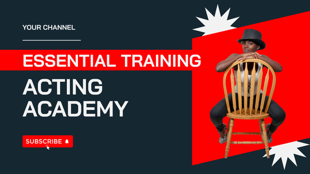 Essential Training in Acting Academy Youtube Thumbnail Modelo de Design