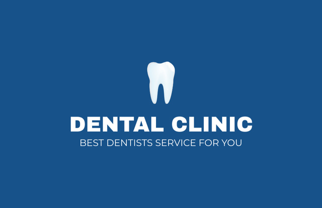 Offer of Best Dental Service with Tooth Business Card 85x55mm tervezősablon