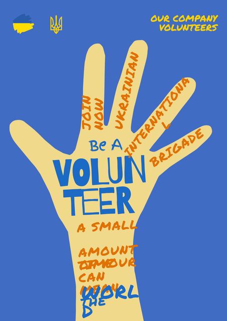 Illustration of Volunteer's Hand Poster tervezősablon