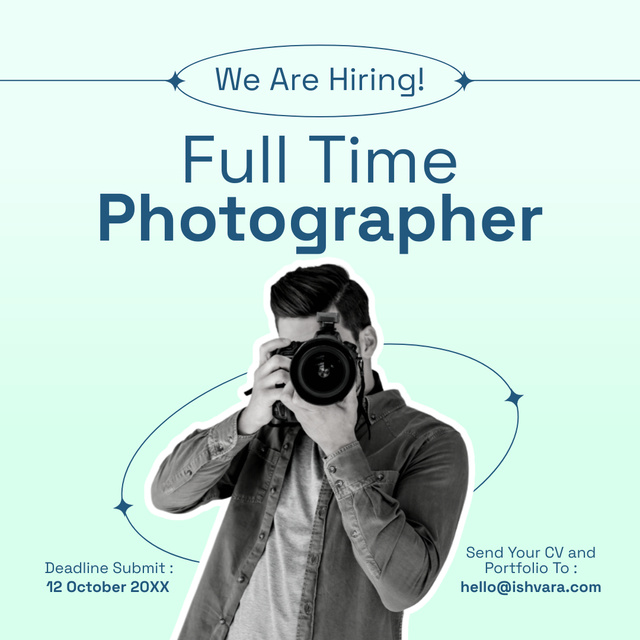 Full-time Photographer Job Vacancy Announcement Instagram – шаблон для дизайну