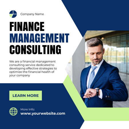 Services of Finance Management Consulting Instagram Design Template
