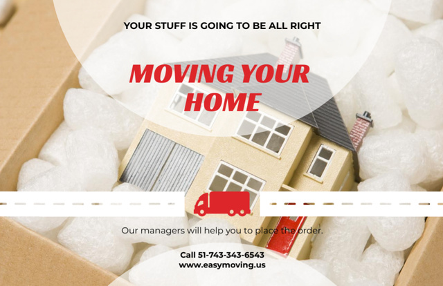 Home Moving Services Ad Flyer 5.5x8.5in Horizontal Modelo de Design