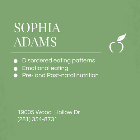 Healthy Nutrition Specialist Services Square 65x65mm Design Template
