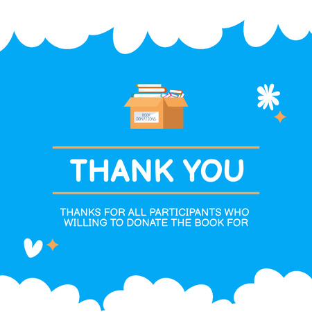 Charity Event with Book Donation Instagram Design Template