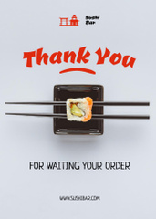 Gratitude for Order in Sushi Bar and Waiting